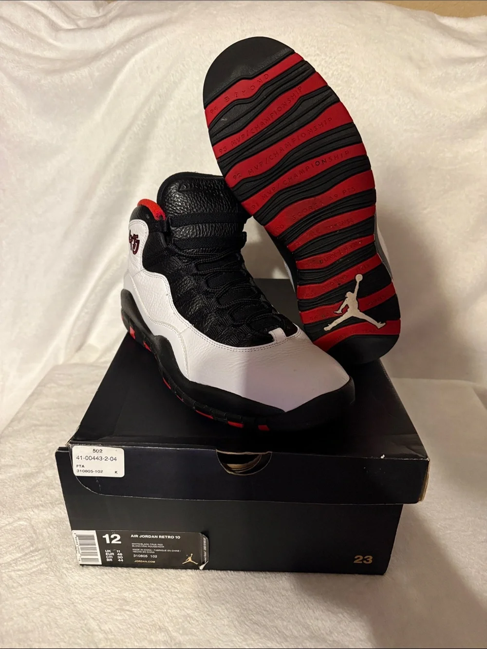 2015 Jordan Retro 10 Men's White Black Red Basketball Sneakers